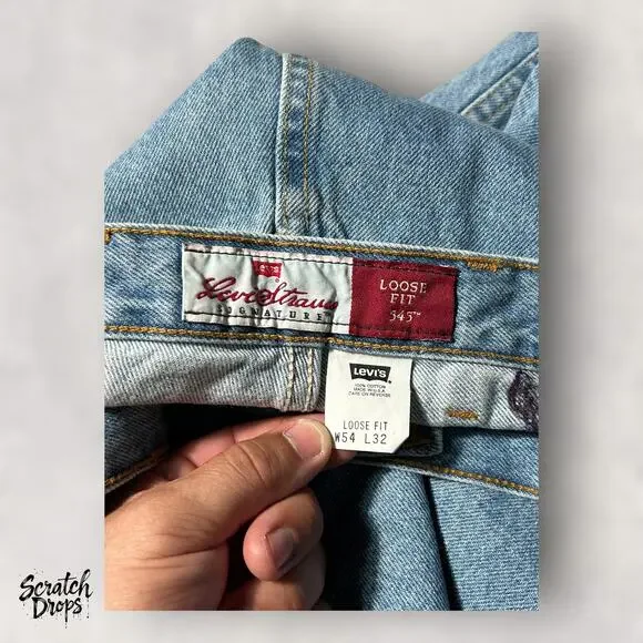 Vintage Levi's Strauss Signature 545 Men's Jeans NWT Deadstock W54 L32 Loose Fit